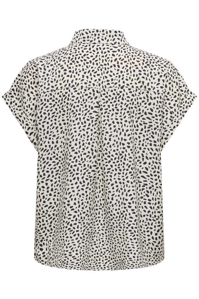 ONLHANNOVER LIFE S/S SHIRT WVN NOOS 15351855 CLOUD DANCER/BLACK GRAP